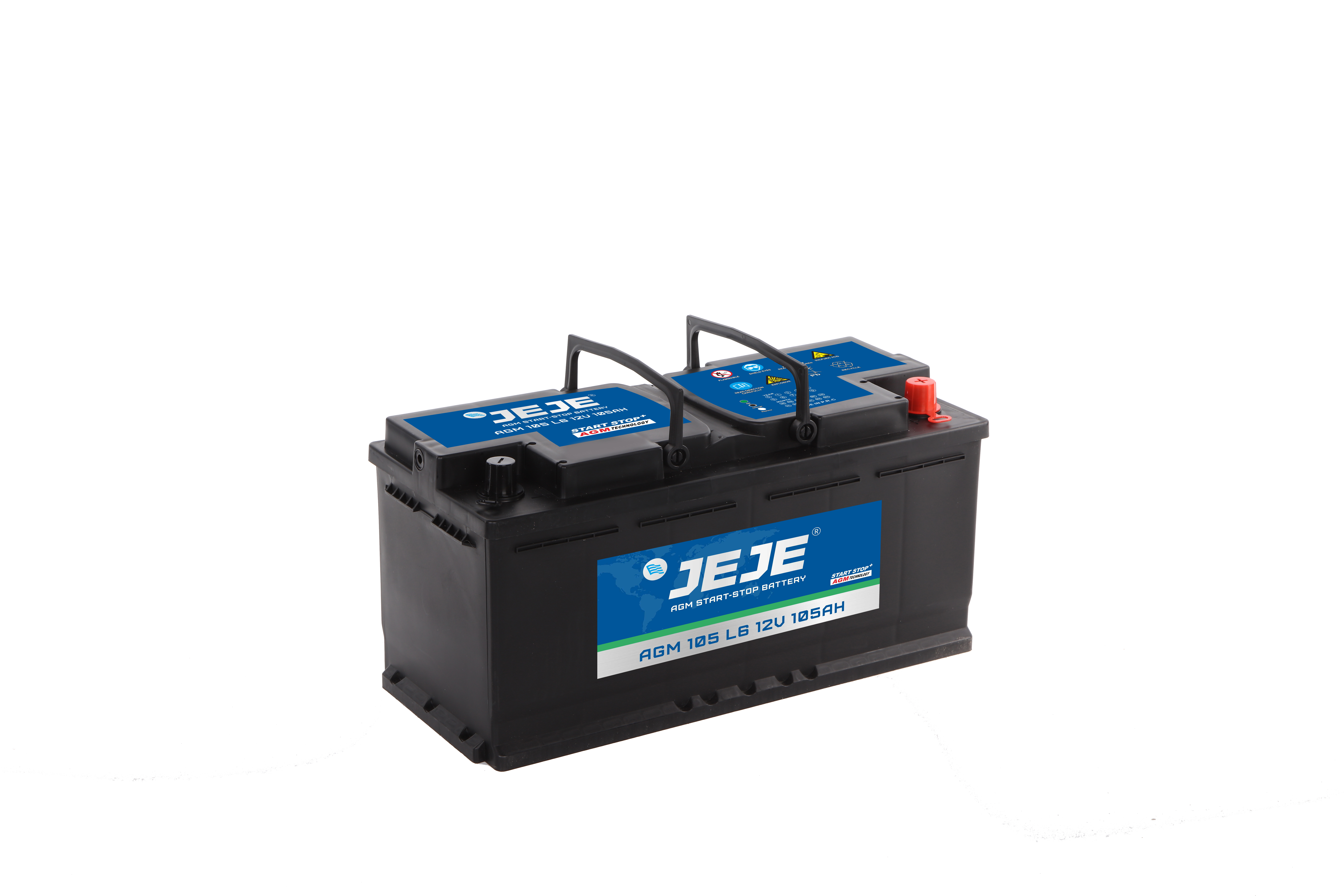 High capacity AGM car battery for start-stop vehicles